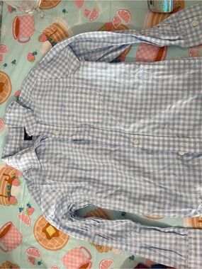 The Children's Place Light Blue and White Gingham Button-Down Shirt